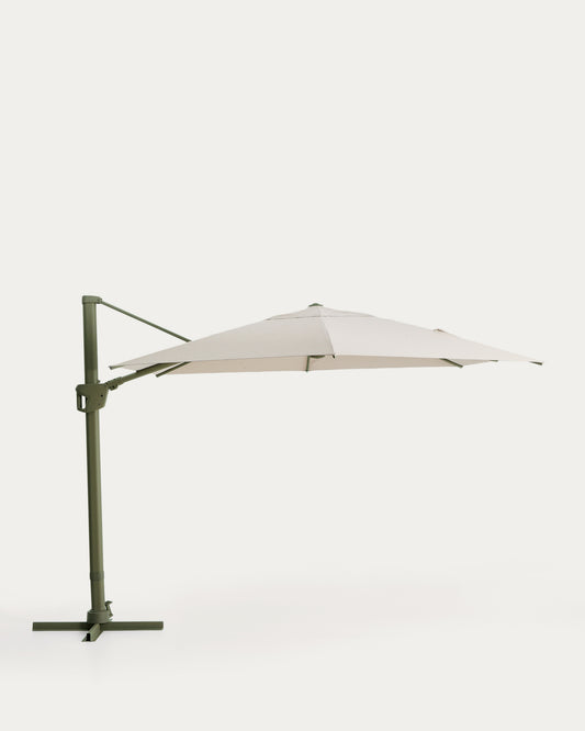 놀리 캔틸레버형 파라솔 베이지/그린 알루미늄 프레임  300 × 420 cm
