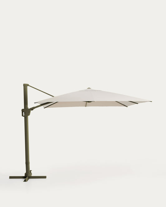 놀리 캔틸레버형 파라솔 베이지/그린 알루미늄 프레임  300 × 300 cm