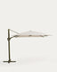 Noli beige cantilever parasol with green aluminium structure 300 x 300cm