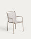 Luri stackable outdoor chair in taupe aluminium and beige texteline