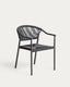 Livadia stackable outdoor chair in graphite aluminium