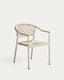 Livadia stackable outdoor chair in ecru aluminium