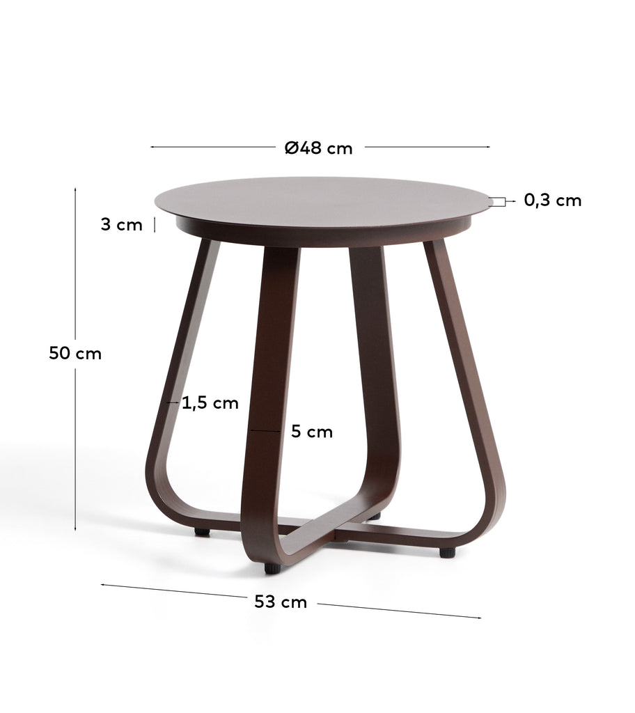 타마리스 아웃도어 알루미늄 사이드테이블 Ø48cm (브라운)