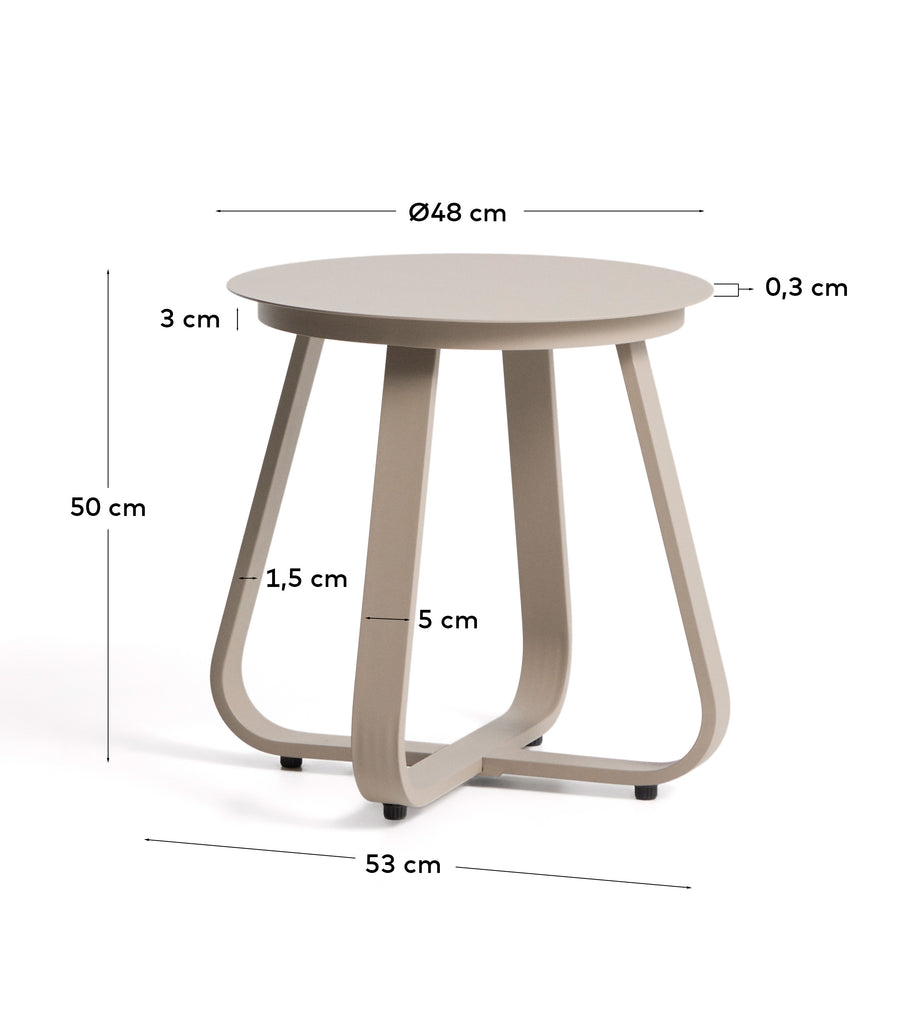 타마리스 아웃도어 알루미늄 사이드테이블 Ø48cm (타우페)