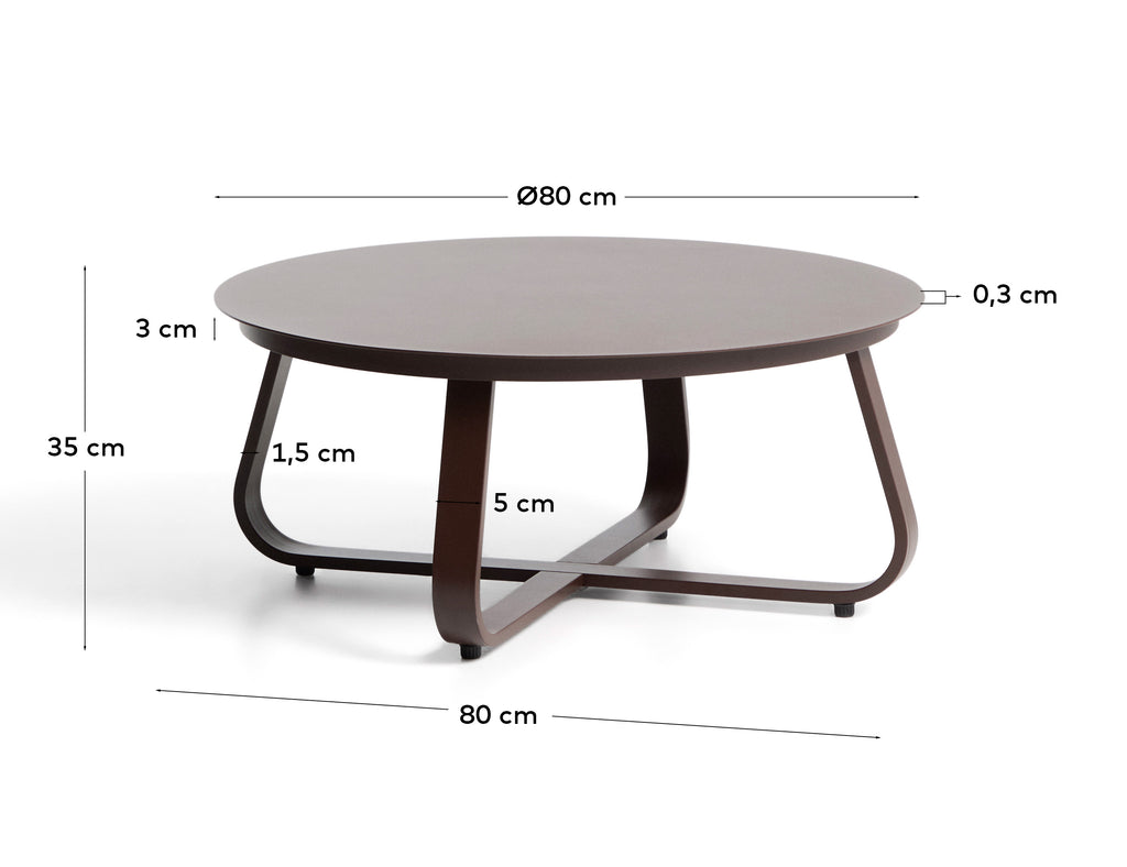 타마리스 아웃도어 알루미늄 소파테이블 Ø80cm (브라운)