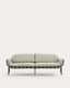 Joncols outdoor 3-seater sofa in aluminium with green painted finish and beige cushions 224cm
