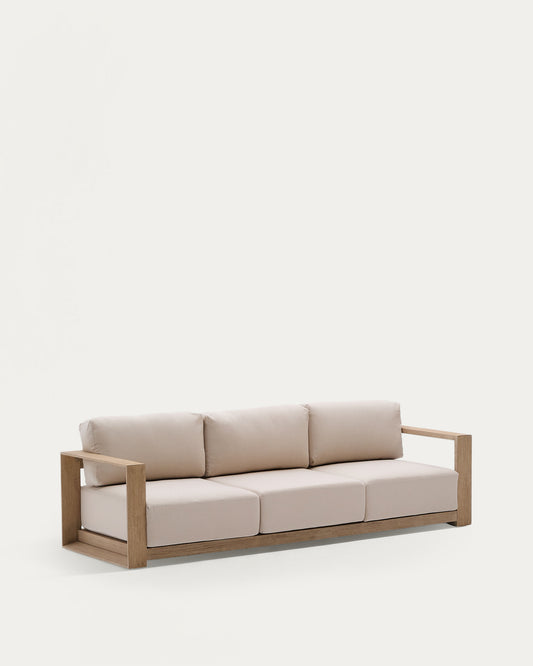Ambra 3-seater sofa in solid acacia wood with light finish 249cm FSC 100%