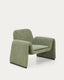Melvia green chenille armchair