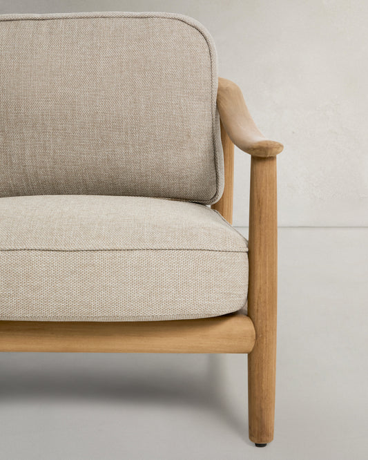 Elunda 2-seater outdoor sofa in solid teak wood FSC 100% 149cm