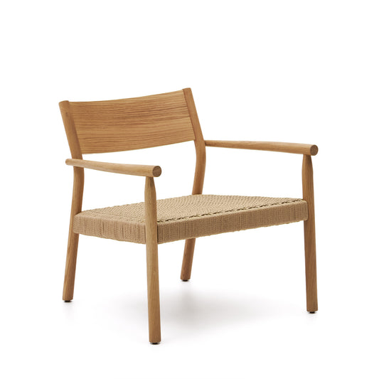 Yalia armchair in natural solid oak with  paper rope seat FSC 100%