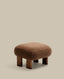 Nema taupe bouclé footstool with solid ash wood legs walnut finish 65x55.4cm FSC 100%