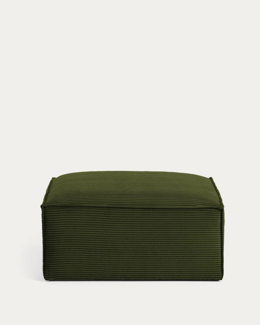 Blok footrest thick in green corduroy 90 x 70 cm