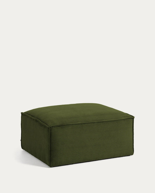 Blok footrest thick in green corduroy 90 x 70 cm