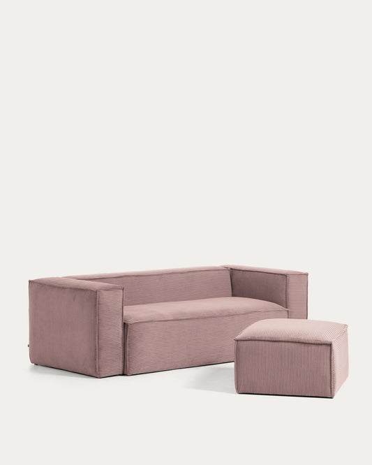 Blok footrest thick in pink corduroy 90 x 70 cm