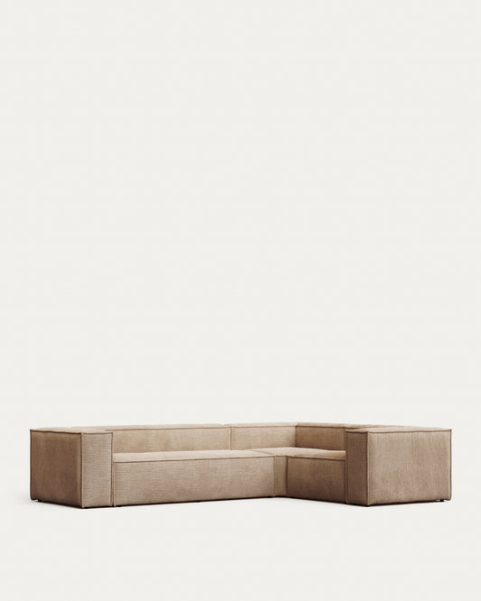 Blok 4-seater corner sofa thick taupe corduroy 320 x 230 cm / 320 x 230 cm