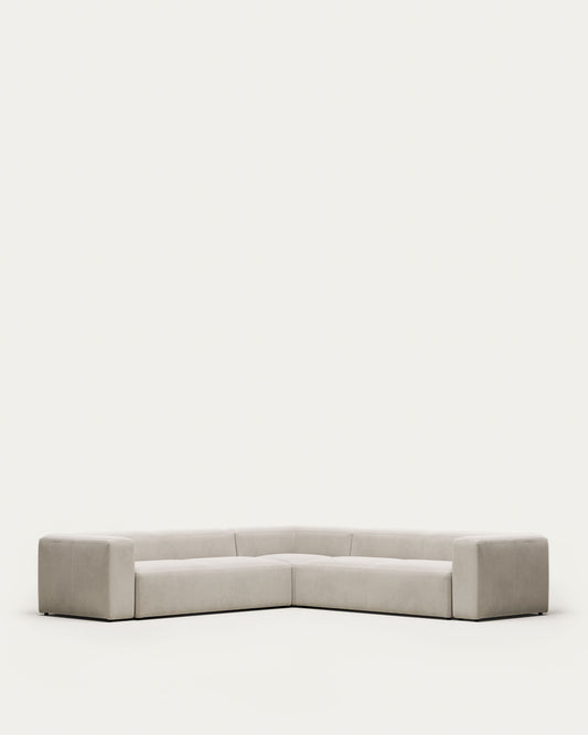 블럭 OEKO-TEX인증 이지클린 베이지 셔닐 6인 소파(코너형) 320x320cm