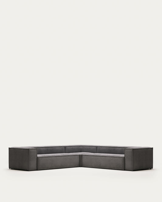 블럭 OEKO-TEX인증 코듀로이 그레이 6인 소파(코너형) 320×320cm