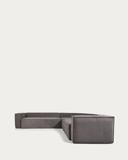 블럭 OEKO-TEX인증 코듀로이 그레이 6인 소파(코너형) 320×320cm