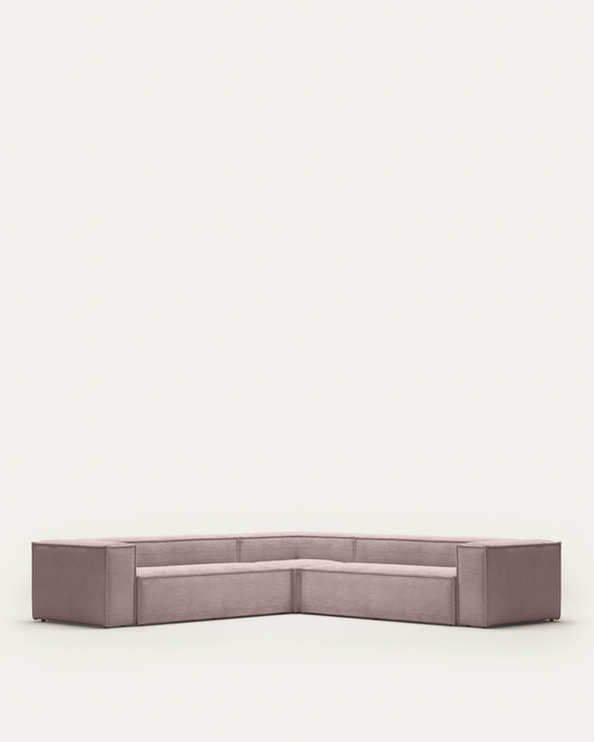 블럭 OEKO-TEX인증 코듀로이 핑크 6인 소파(코너형) 320×320cm