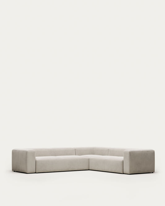 블럭 OEKO-TEX인증 이지클린 베이지 셔닐 5인 소파(코너형) 320x290cm