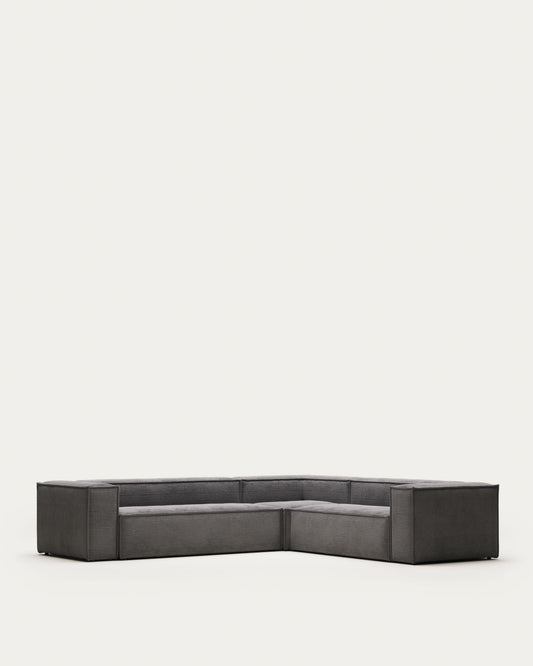 블럭 OEKO-TEX인증 코듀로이 그레이 5인 소파(코너형) 320×290cm