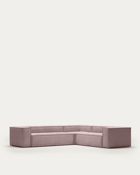 블럭 OEKO-TEX인증 코듀로이 핑크 5인 소파(코너형) 320×290cm