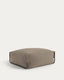 Square modular 100% outdoor sofa pouffe in green with black aluminium, 101 x 101 cm