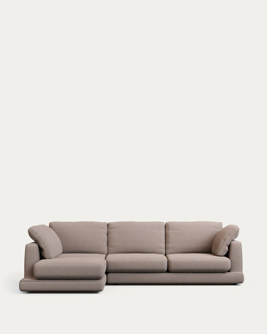 갈라 OEKO-TEX인증 타우페 셔닐 4인 소파(정면좌측카우치형) 300cm