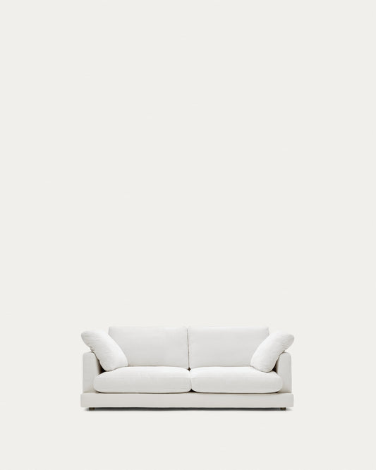 Gala 3 seater sofa in white, 210 cm