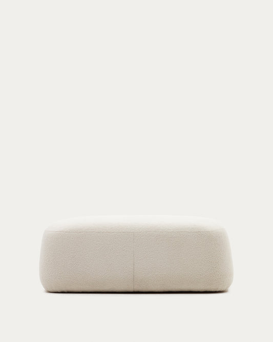 마르티나 FSC/OEKO-TEX 인증 화이트시어링 풋레스트 오토만 스툴 123 x 85 cm