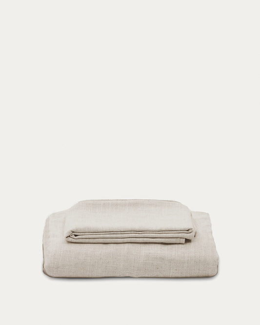 Anarela 3 seater sofa cover in beige linen