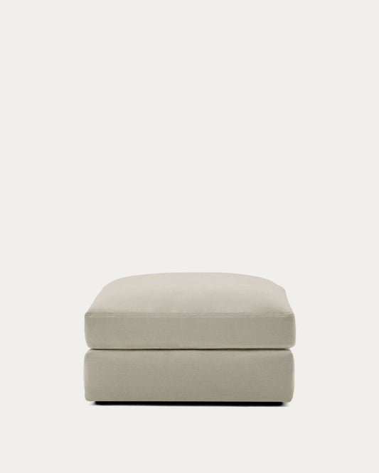 Alea removable cover footrest in light brown chenille 90 x 90 cm