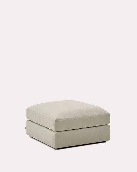 Alea removable cover footrest in light brown chenille 90 x 90 cm