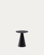 Wilshire side table with frosted tempered glass and steel with matt black painted finish Ø35cm