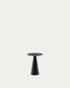 Wilshire side table with frosted tempered glass and steel with matt black painted finish Ø30cm