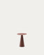Wilshire  side table with frosted tempered glass and matt terracotta painted steel finish Ø30cm
