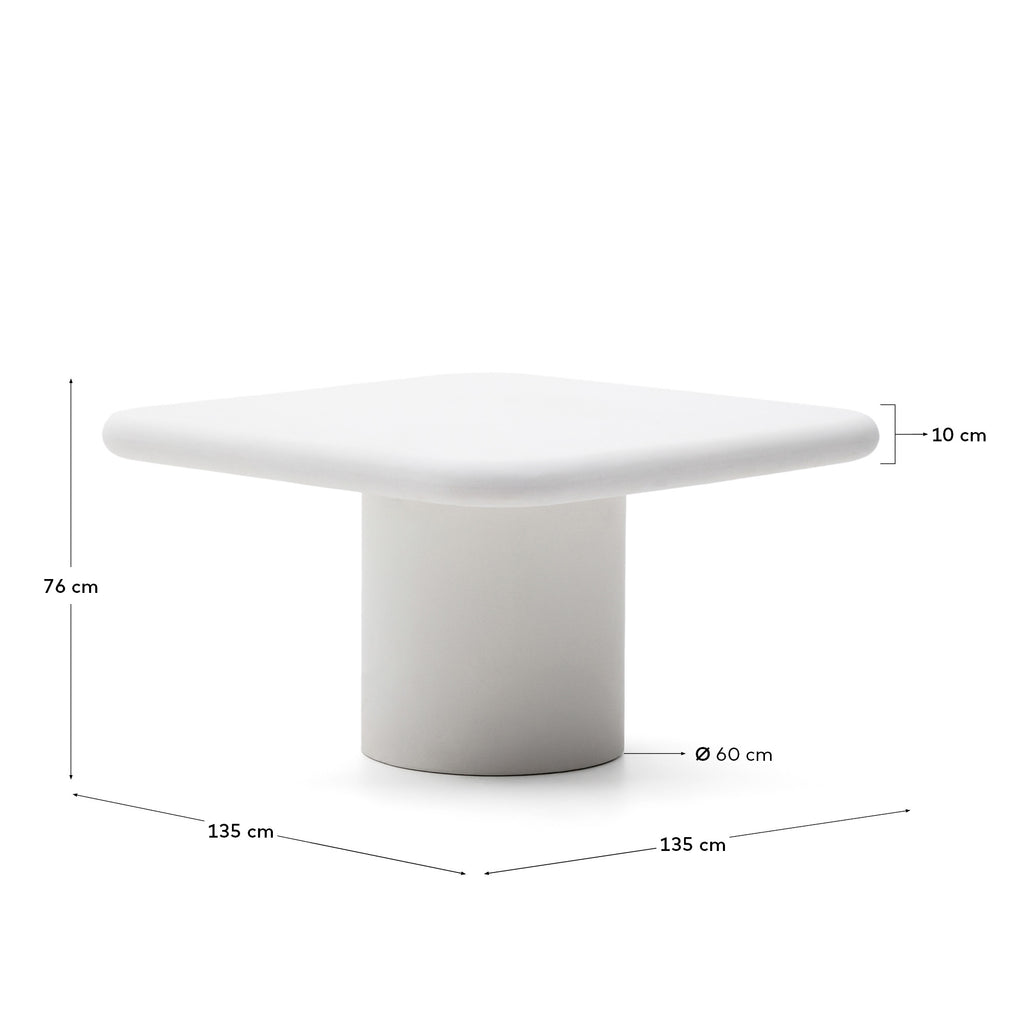 Addaia white cement table 135 x 135cm