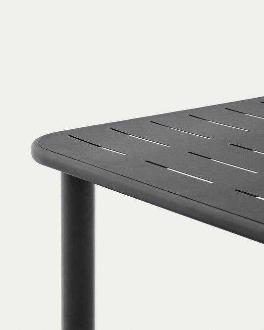 Brai outdoor table in dark grey galvanised steel 180 x 90cm