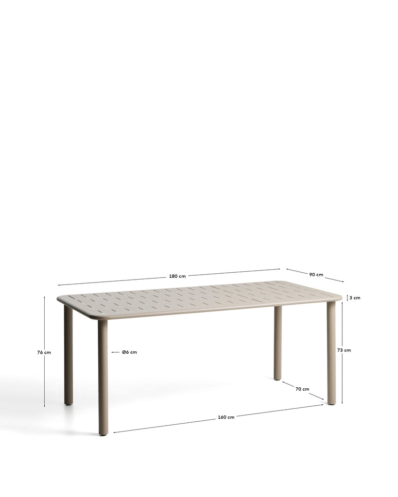 브라이 아웃도어 아연도금 스틸 테이블 180 x 90cm (타우페)