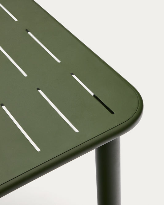 Brai outdoor table in green galvanised steel 180 x 90cm