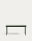 Maurina outdoor table in green galvanised steel with green tiles 182 x 91cm