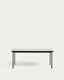 Maurina outdoor table in green galvanised steel with ecru-colored tiles 182 x 91cm