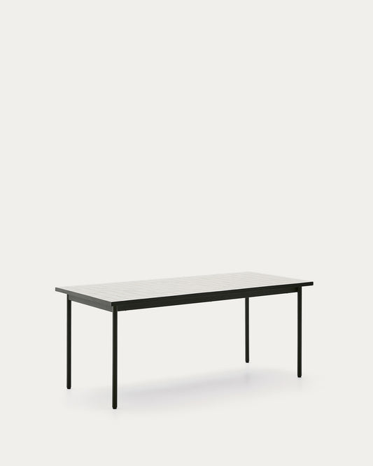 마리나 아웃도어 다이닝테이블 182 x 91cm (그린프레임/에크루컬러 타일)