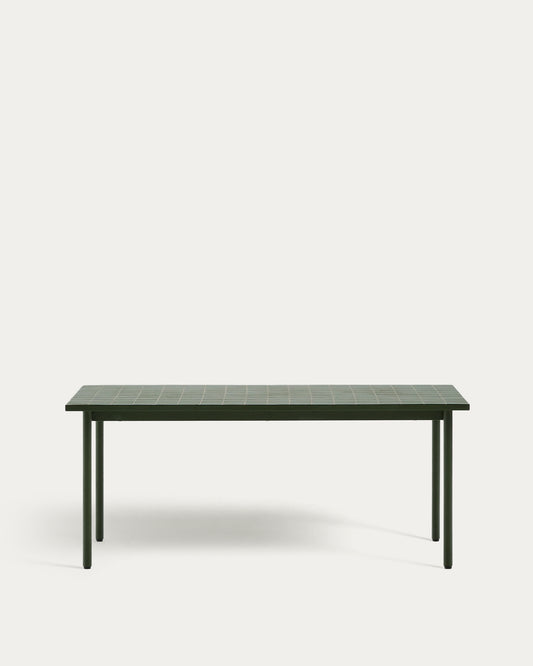 마리나 아웃도어 아연도금 다이닝테이블 223 x 101cm (그린프레임/그린 타일)