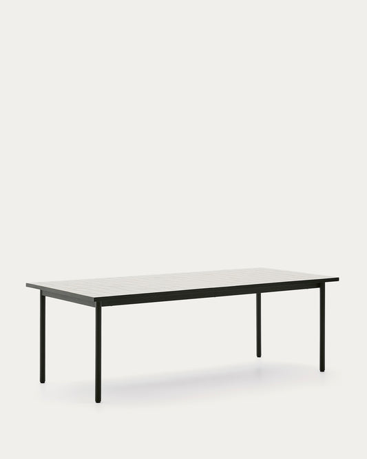 마리나 아웃도어 다이닝테이블 223 x 101cm (그린프레임/에크루컬러 타일)