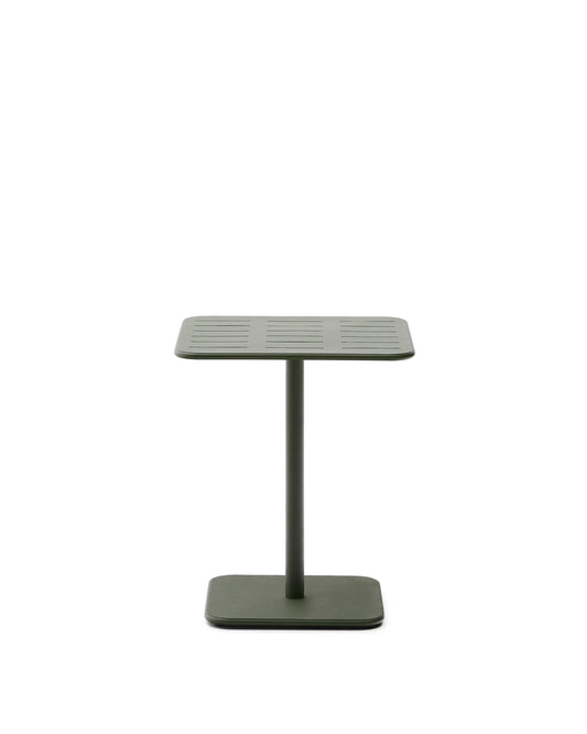 Brai outdoor table in green galvanised steel 70 x 70cm