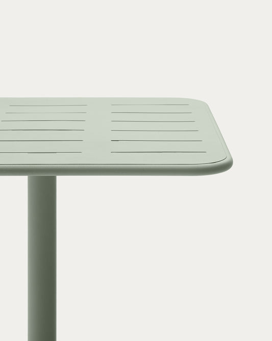 Brai outdoor table in turquoise galvanised steel 70 x 70cm