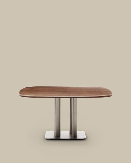 멜바르 월넛 베니어 다이닝 테이블 150x150cm