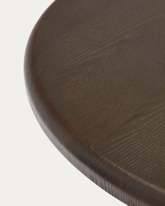 Mailen oval table in ash wood veneer with dark finish, Ø 220 x 105 cm