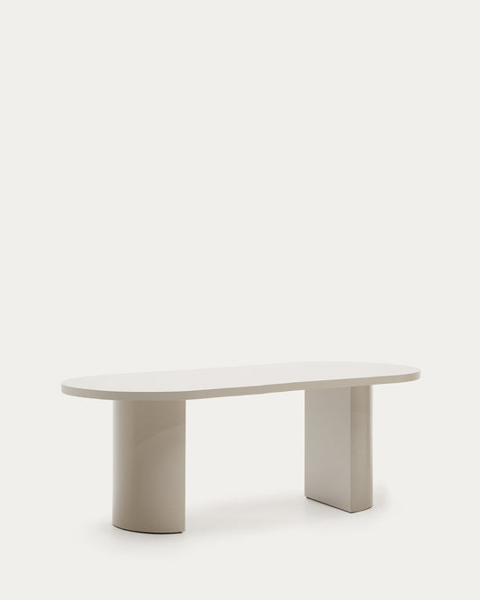 닐리 크림컬러 타원형 다이닝 테이블 200 x 100 cm